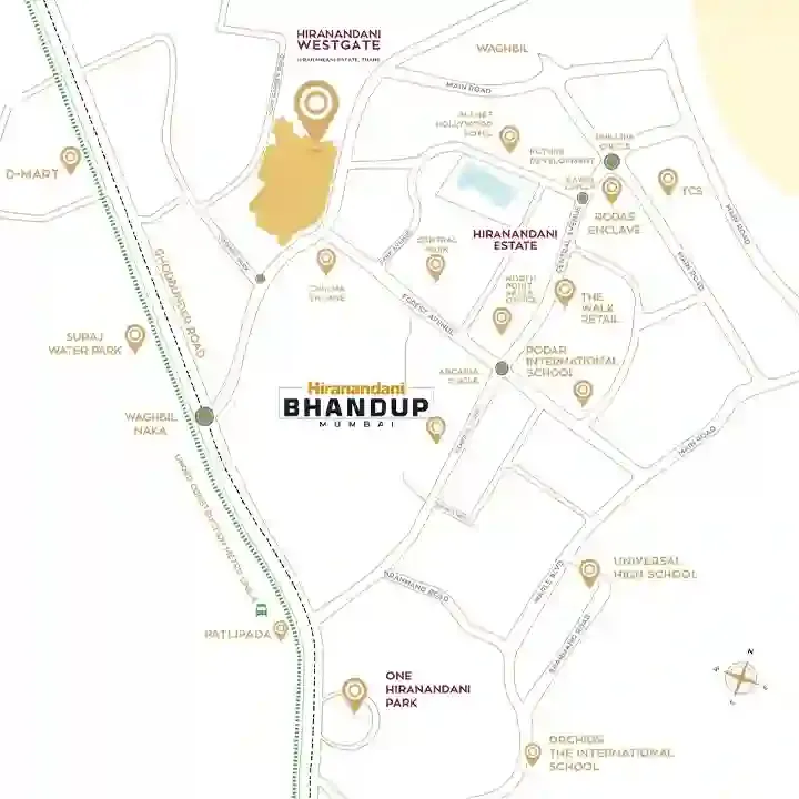Hiranandani Bhandup location map, Bhandup